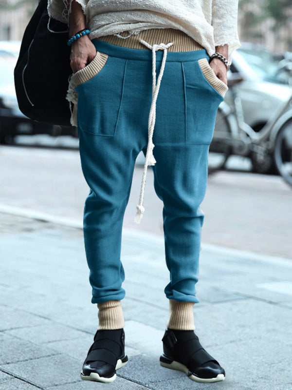 Drawstring Block Knitted Pants