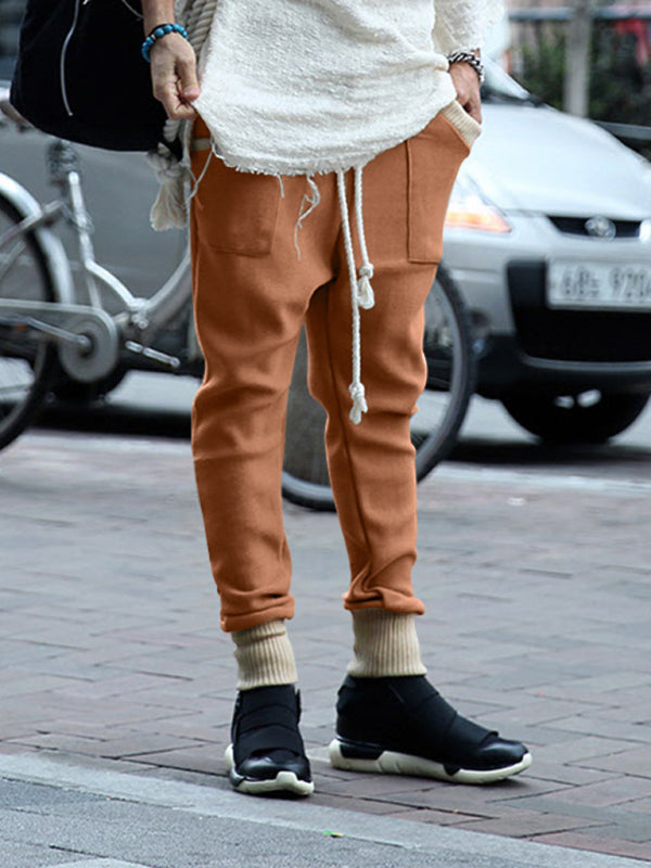 Drawstring Block Knitted Pants