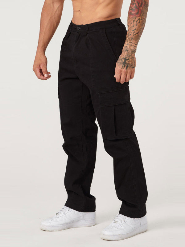 Solid Casual Cargo Pants