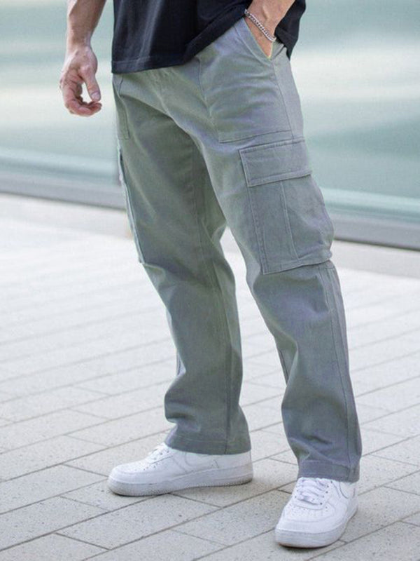 Solid Casual Cargo Pants