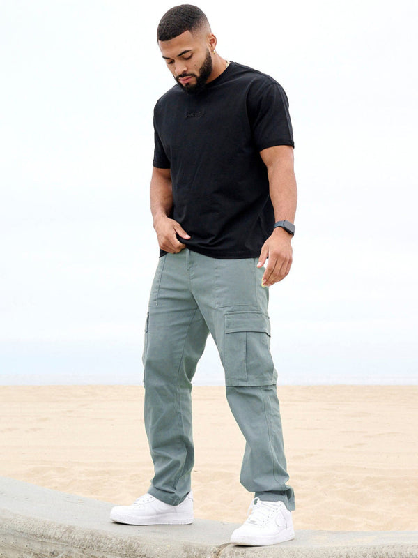 Solid Casual Cargo Pants