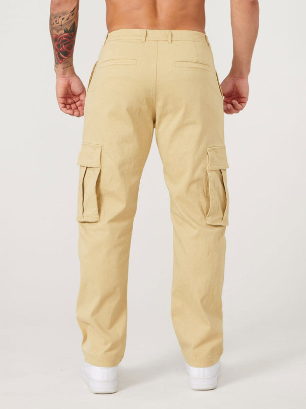 Solid Casual Cargo Pants