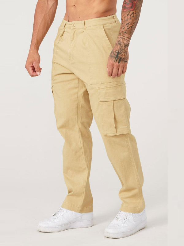 Solid Casual Cargo Pants