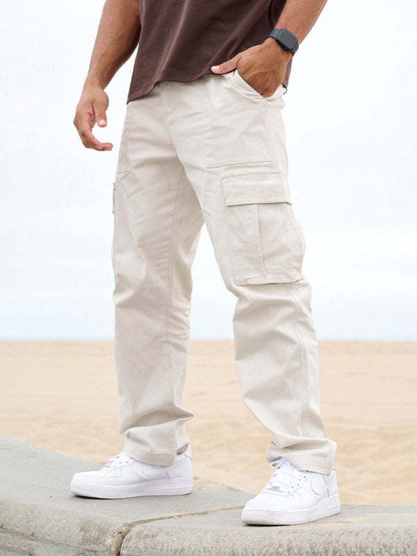 Solid Casual Cargo Pants