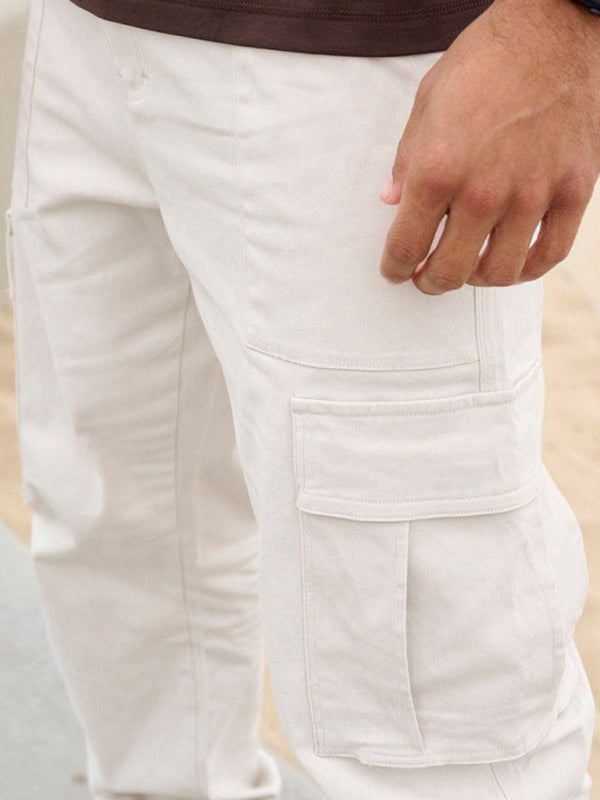 Solid Casual Cargo Pants