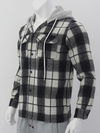 Loose Casual Flannel Hooded Plaid Shirt