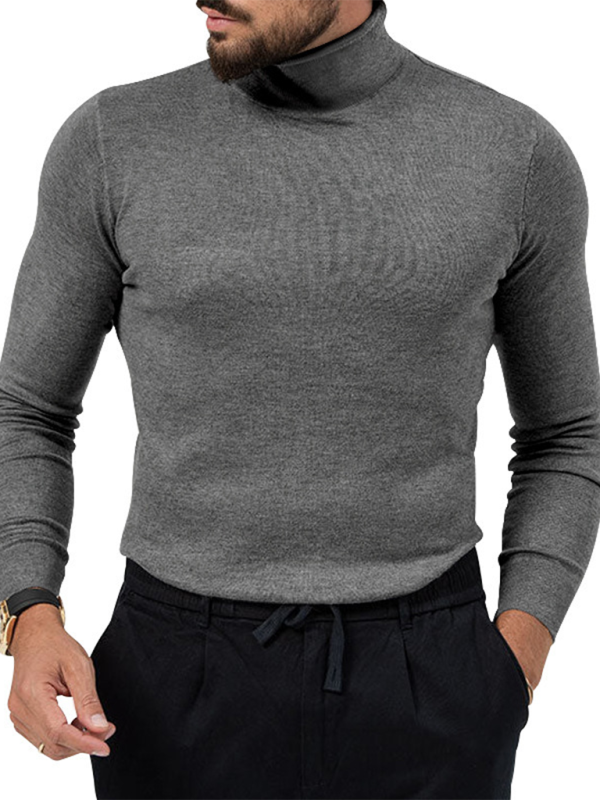 Simple Collared Long-sleeve T-shirt