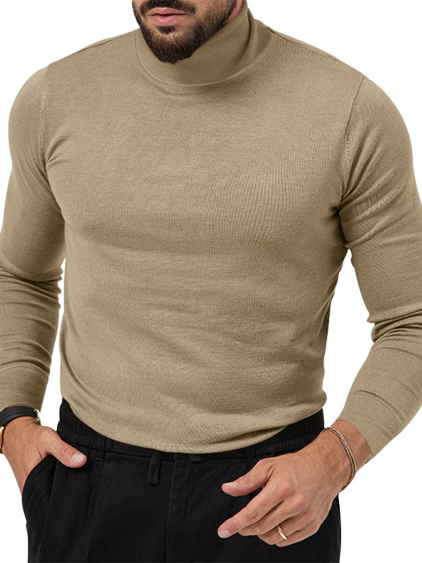 Simple Collared Long-sleeve T-shirt