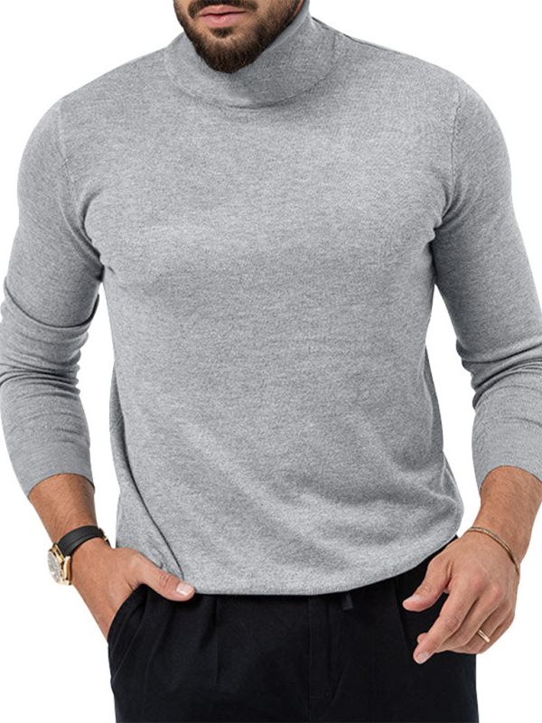 Simple Collared Long-sleeve T-shirt