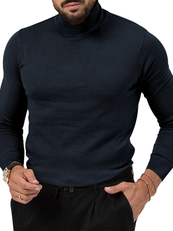 Simple Collared Long-sleeve T-shirt