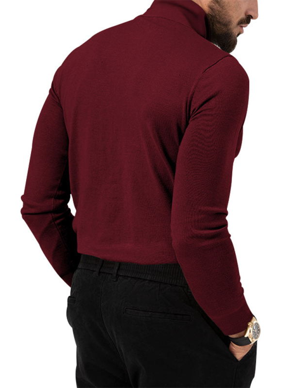 Simple Collared Long-sleeve T-shirt