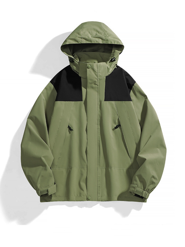 Waterproof Windproof Jacket with Removable Hood