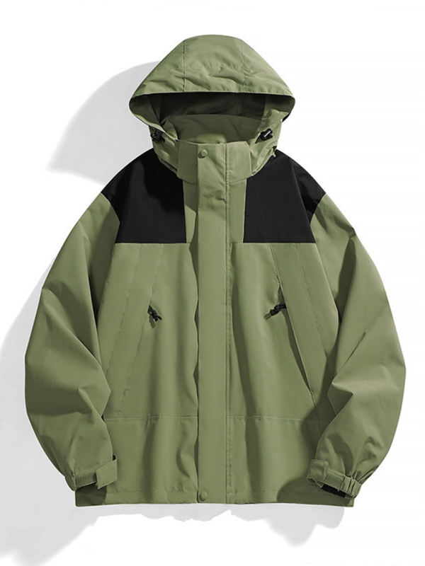 Waterproof Windproof Jacket with Removable Hood