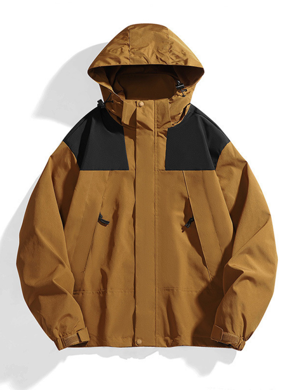 Waterproof Windproof Jacket with Removable Hood