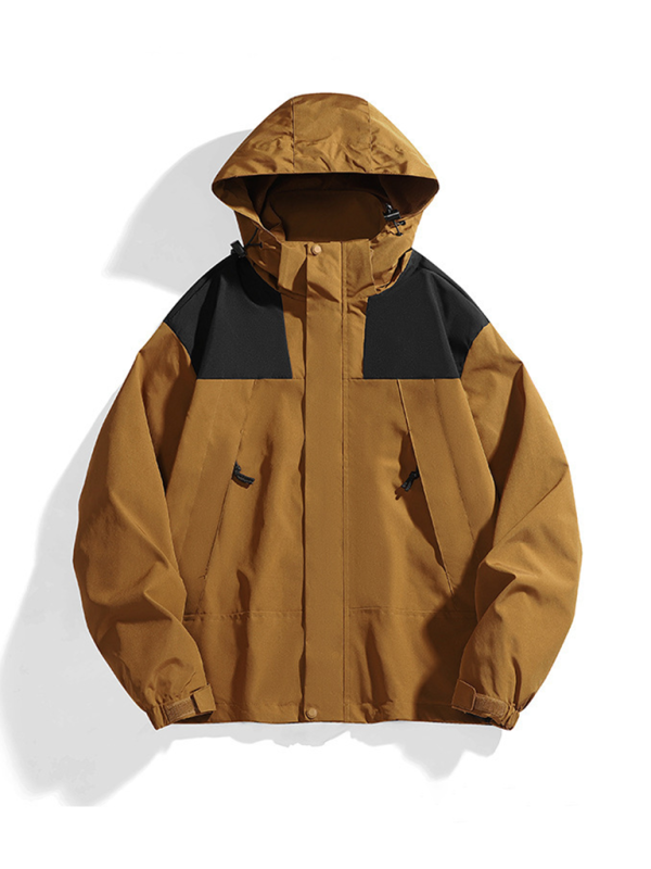 Waterproof Windproof Jacket with Removable Hood