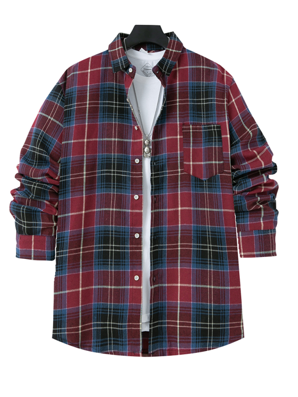 Plaid Long-Sleeved Casual Shirt