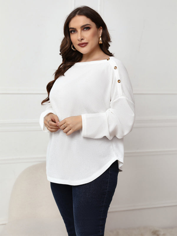 Button Shoulder Knit Top