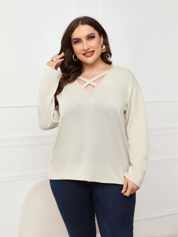 Crisscross V-Neck Top