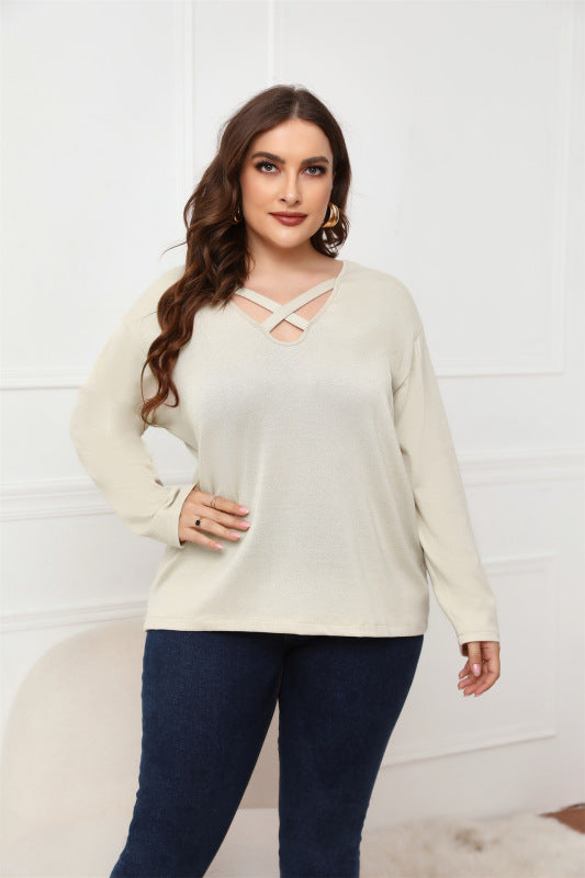 Crisscross V-Neck Top