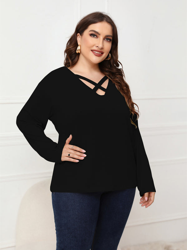 Crisscross V-Neck Top