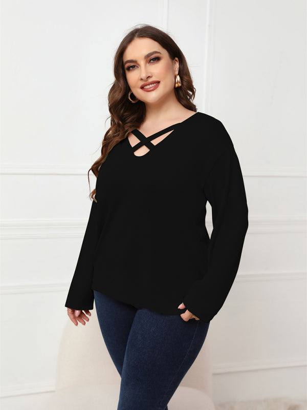 Crisscross V-Neck Top