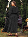 Plus size women's new polka-dot loose long-sleeved dress