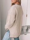 Casual Stitched Hem Sweater