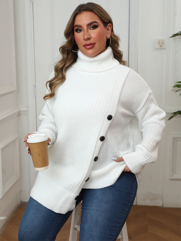 Asymmetric Button Sweater