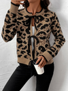 Leopard Bow Cardigan Sweater