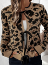 Leopard Bow Cardigan Sweater