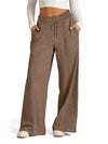 Solid Wide Leg Casual Pants