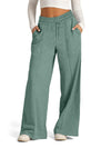 Solid Wide Leg Casual Pants