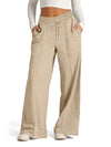 Solid Wide Leg Casual Pants