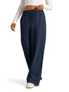 Solid Wide Leg Casual Pants