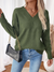 Loose Knitted V-Neck Open Back Slit Sweater