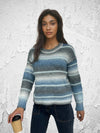 Rainbow Gradient Stripe Mohair Sweater