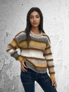 Rainbow Gradient Stripe Mohair Sweater