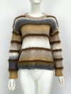 Rainbow Gradient Stripe Mohair Sweater