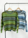 Rainbow Gradient Stripe Mohair Sweater