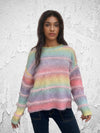 Rainbow Gradient Stripe Mohair Sweater