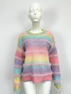 Rainbow Gradient Stripe Mohair Sweater