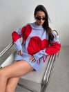 Pullover Heart Tassel Sweater