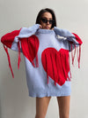 Pullover Heart Tassel Sweater