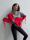 Pullover Heart Tassel Sweater