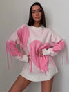 Pullover Heart Tassel Sweater