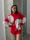 Pullover Heart Tassel Sweater