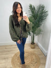 Leopard Trim Cardigan Sweater