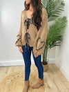 Leopard Trim Cardigan Sweater