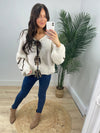 Leopard Trim Cardigan Sweater