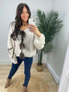 Leopard Trim Cardigan Sweater